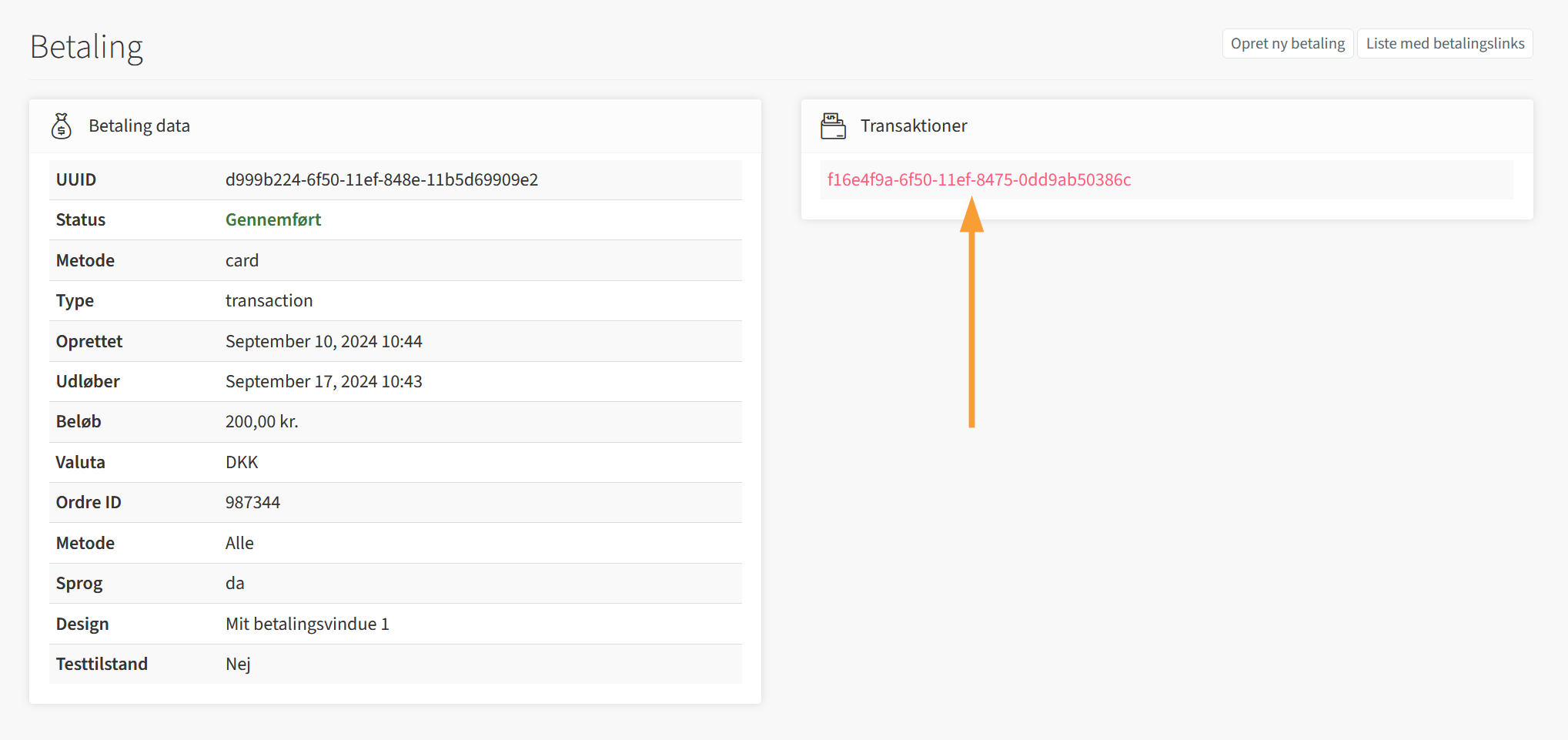 OnPay - Opret betaling