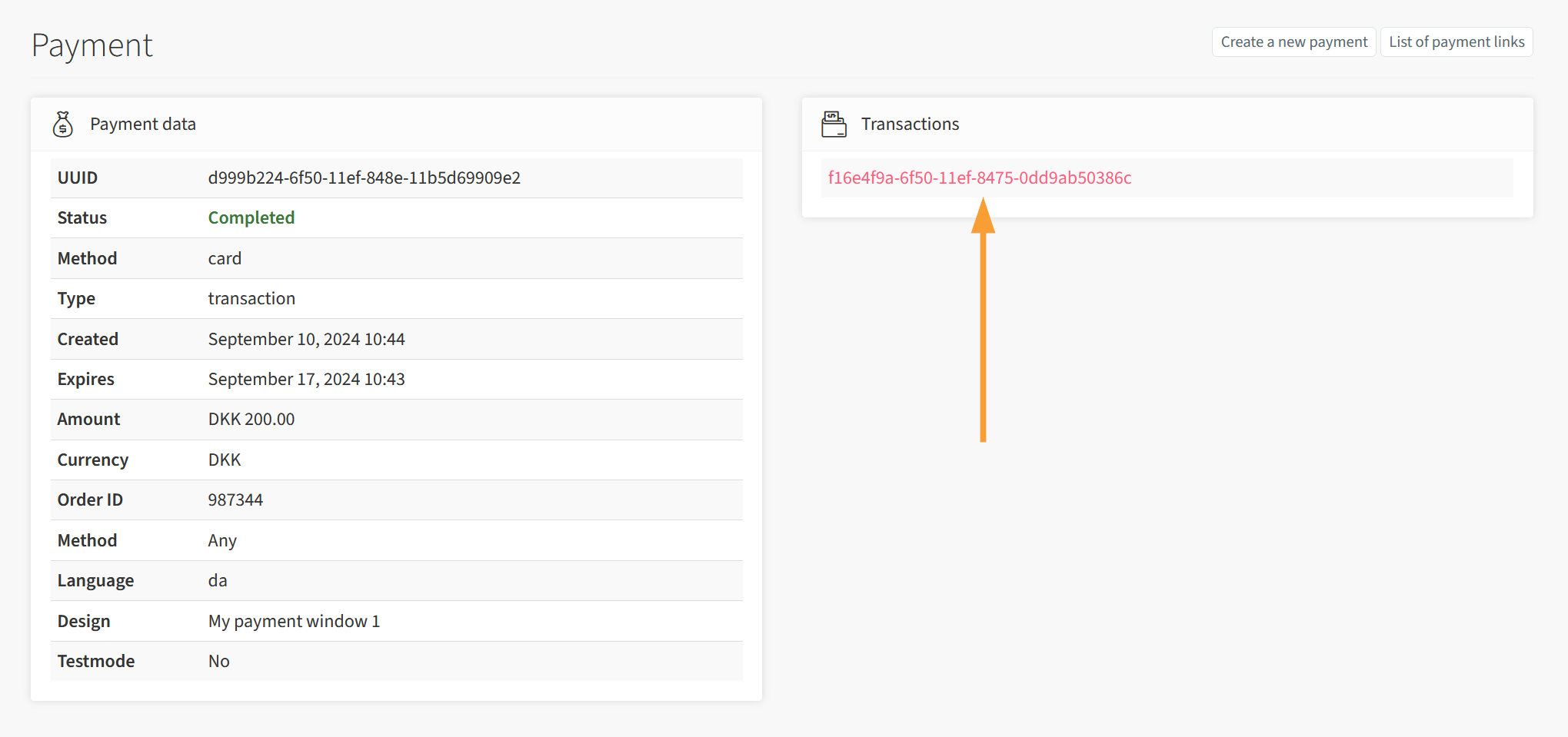 OnPay - Create payment