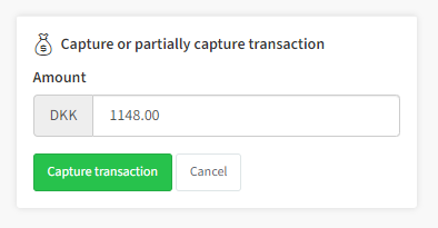 Capture transaction