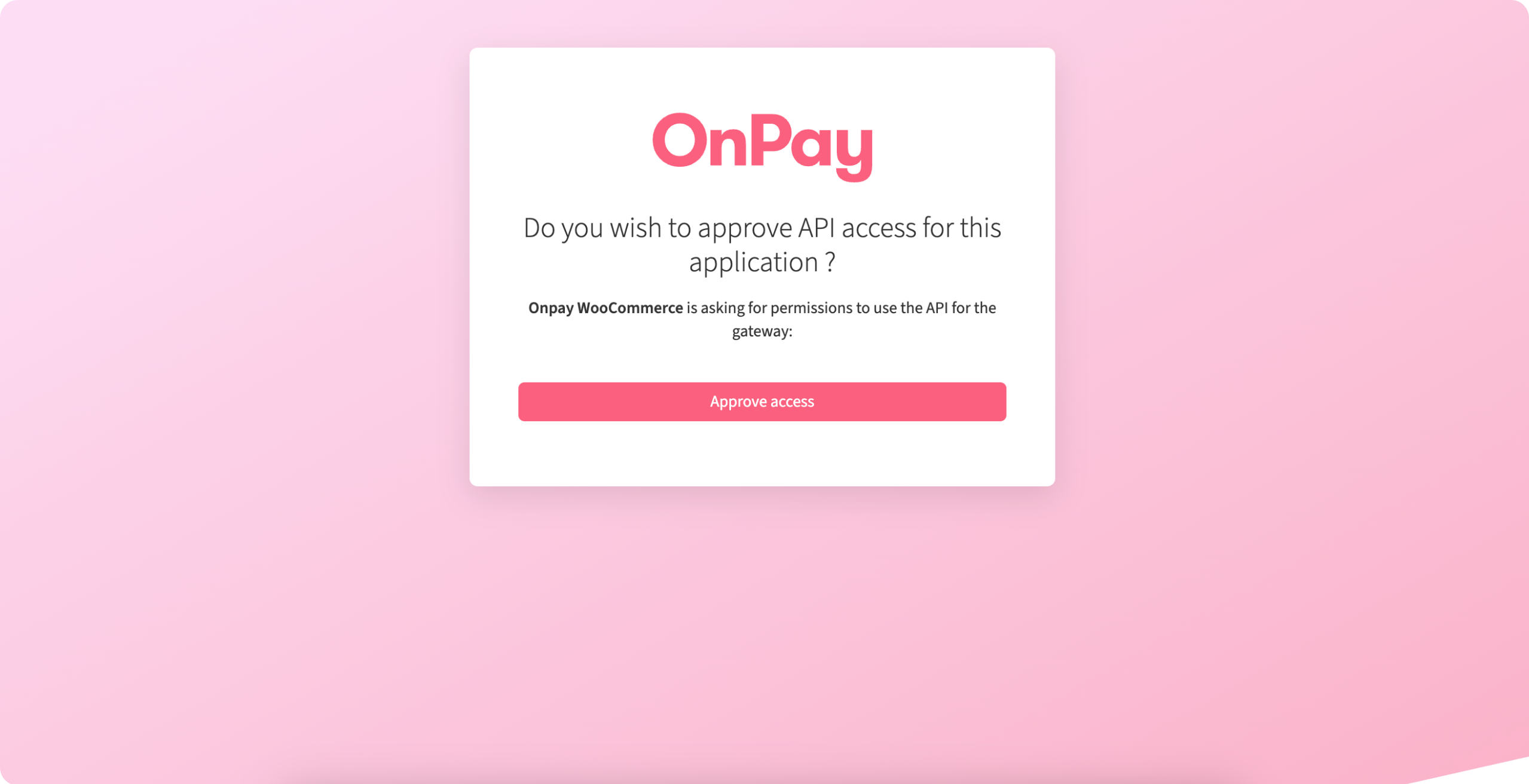 OnPay godkendelsesskærm