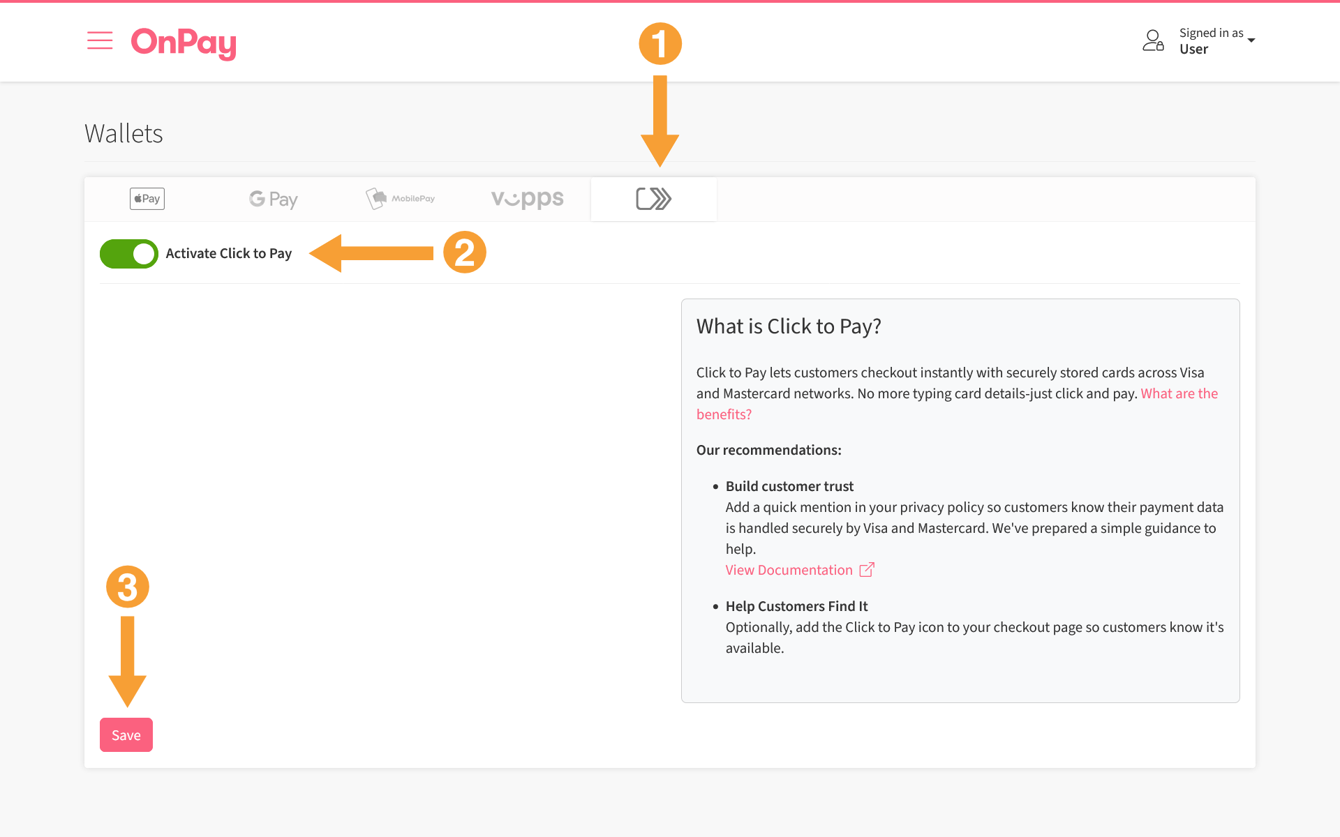 Enabling Click to Pay
